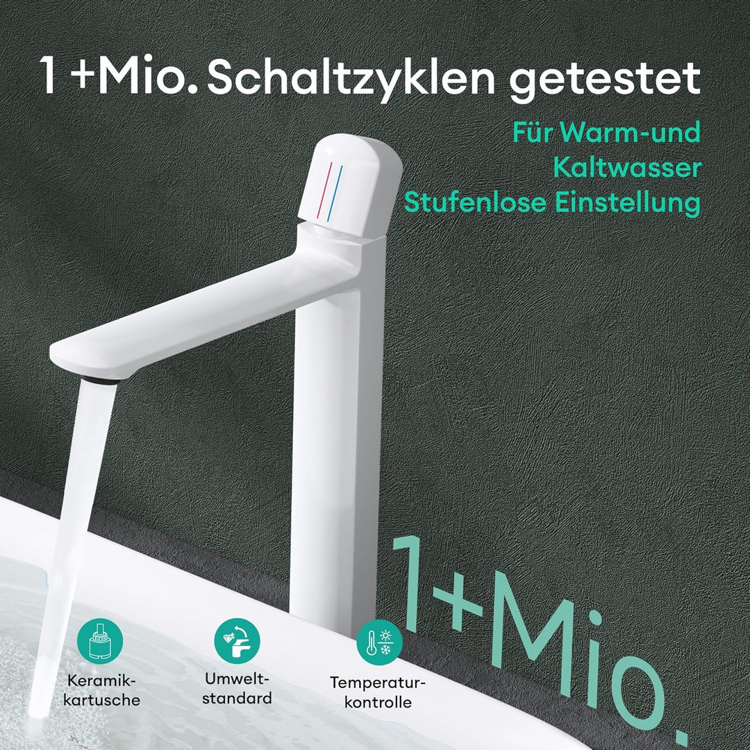 Mai & Mai Wasserhahn Bad Waschtischarmatur Einhebelmischer Mischbatterie Bad Armatur Badezimmer aus