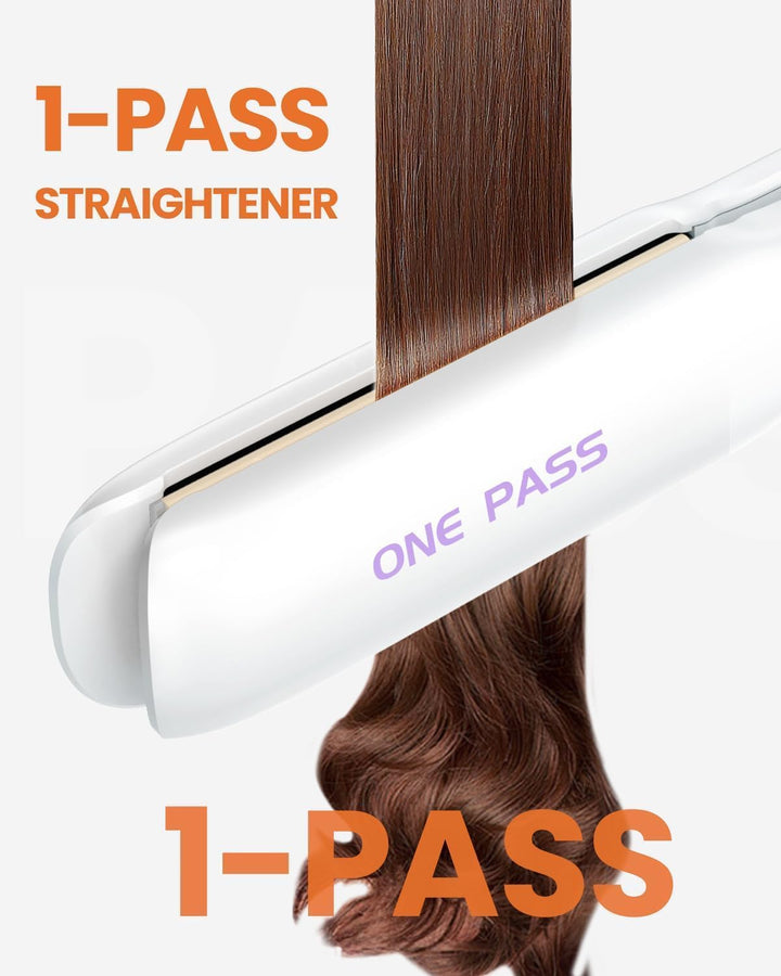 Faszin 2 in 1 Glätteisen Locken und Glätten, Titanplatten Ionen Haarglätter für einen glatten Stil,