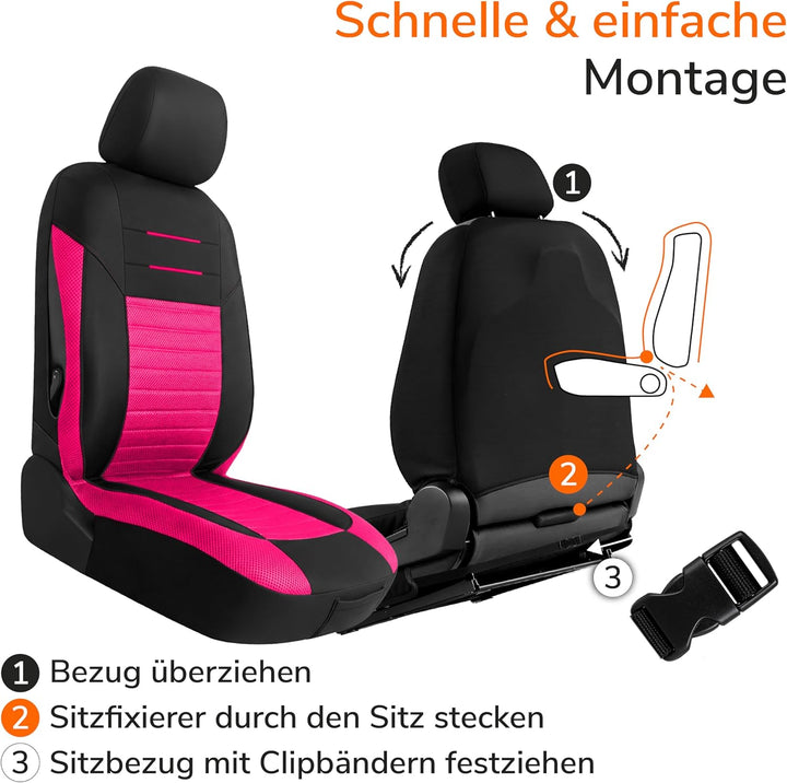 Upgrade4cars Autositzbezüge Set Universal Version 2026 | Auto-Schonbezüge für die Vordersitze & Rück