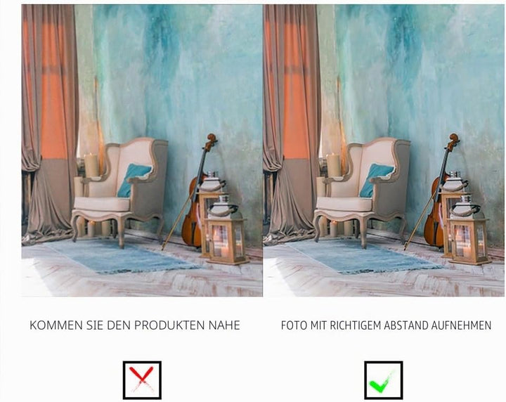 YongFoto 3x2m Vinyl Foto Hintergrund Indoor Szene Fenster Vorhang Geige Sofa Blau gemalte Wand Fotog