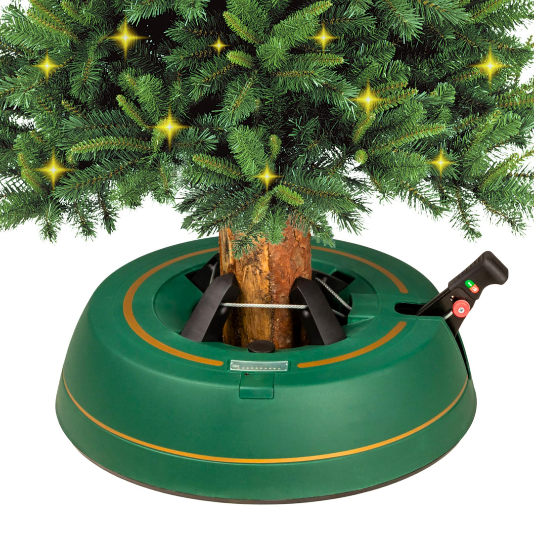 Kamai Stabiler Christbaumständer für Baumhöhe bis 2m, mit Fusspedal und Einseiltechnik, inkl. 2L Was
