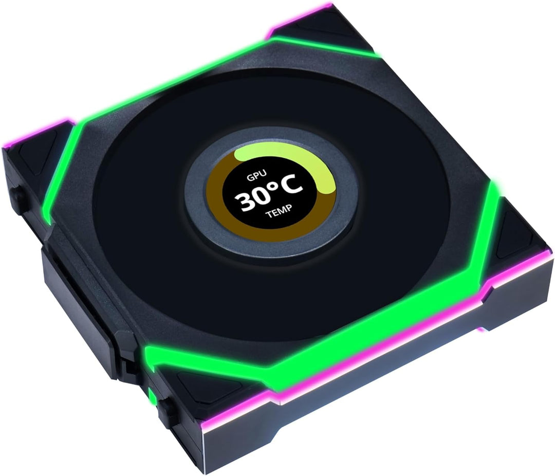 Lian Li UNI FAN SL Wireless LCD Lüfter, ARGB, PWM - Reverse Blade, 120 mm, schwarz