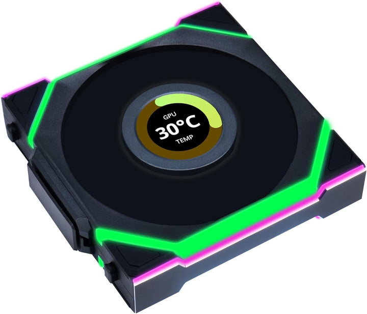 Lian Li UNI FAN SL Wireless LCD Lüfter, ARGB, PWM - Reverse Blade, 120 mm, schwarz