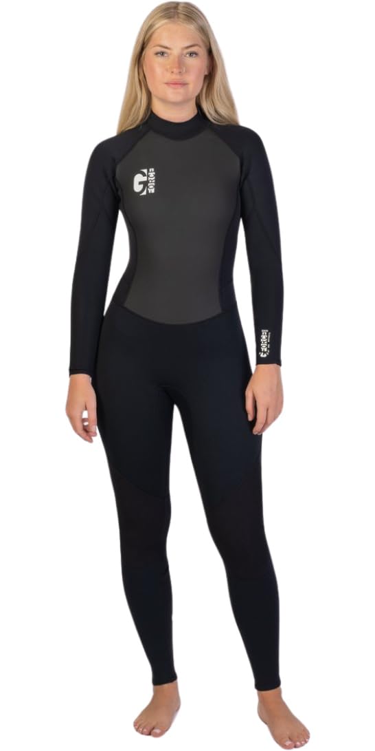 GUL Damen G-Force 3mm Back Zip Neoprenanzug - Schwarz - 100% D-Flex Einsätze für Strapazierfähigkeit
