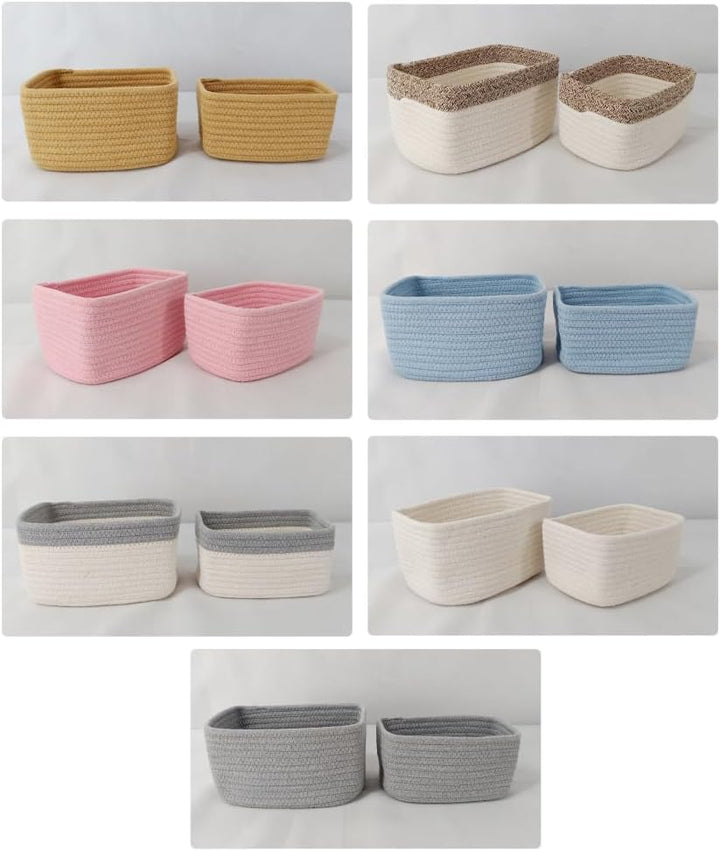 1 Stück Faltbarer Aufbewahrungskorb Baumwollseil handgewebt Körbe Storage Basket Wickeltisch Organiz
