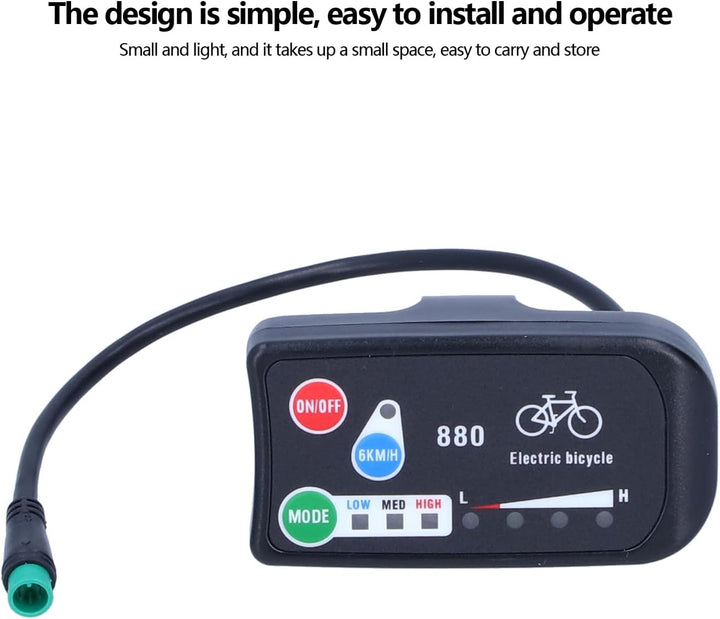 Tbest Markenlose E Display 6 Pin, E Fahrrad Display, Display,Elektrofahrrad-LCD-Display,Elektrofahrr