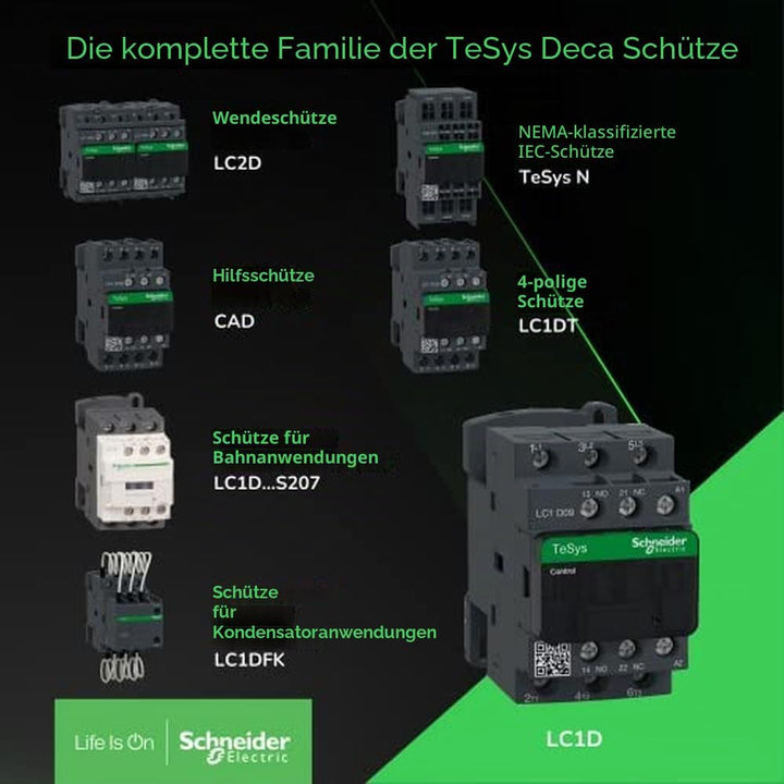 Schneider Electric - Leistungsschütz LC1D 3p, +1S+1Ö, 7.5 kW, 18 A, 400 V AC3, Spule 400 V AC, LC1D1