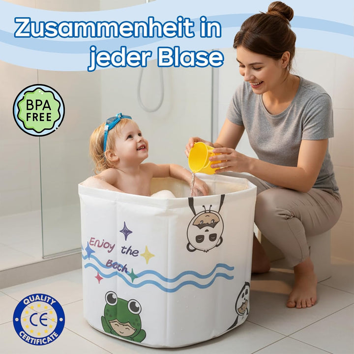 WAVYEASE Neue Design Tragbare Badewanne für Kleinkinder - Faltbare Sitzbadewanne für Kinder, Sekunde