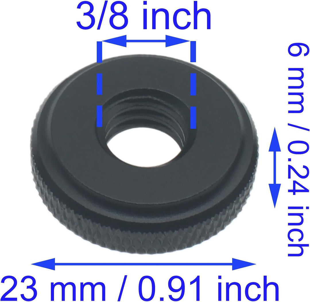 4 x Daumenrad-Sicherungsmutter-Adapter, 0,95 cm (3/8 Zoll), Aluminiumlegierung, Mikrofon-Kamerastati