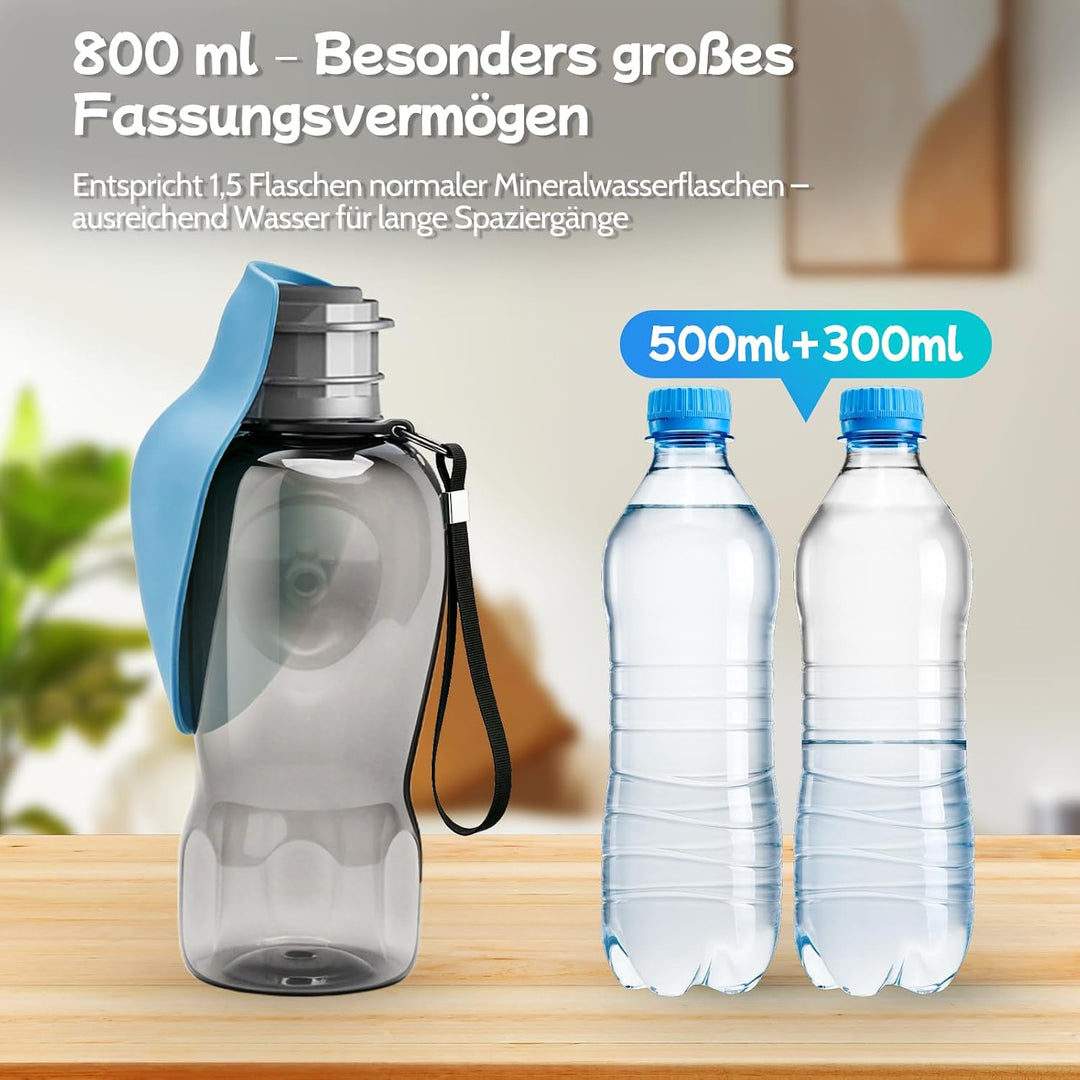 Hundetrinkflasche für unterwegs, Trinkflasche Hunde für Unterwegs | 800ML Trinkflasche Hunde Unterwe