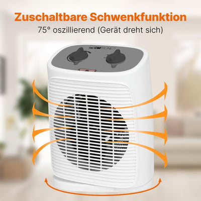 Clatronic® Heizlüfter inkl. Ventilatorfunktion | elektrische Heizung mit stufenlosem regelbarem Ther