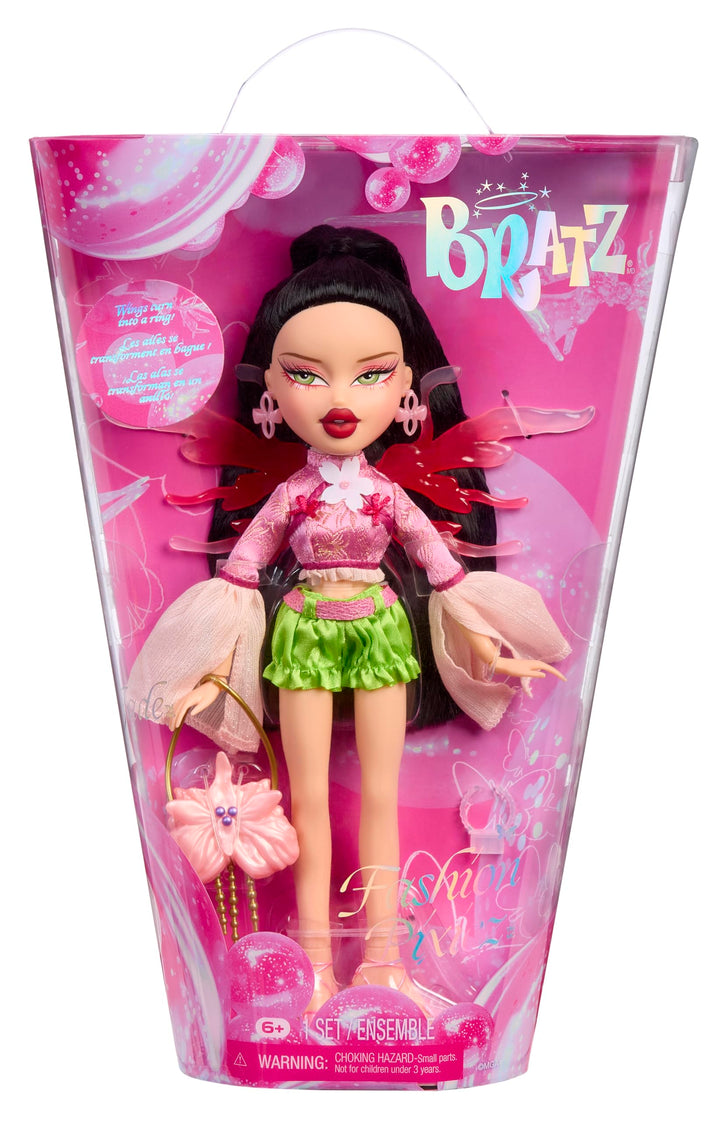 Bratz Fashion Pixiez Jade - Fantasy-Sammelpuppe mit Echter Mode und Accessoires, Flügel Verwandeln S