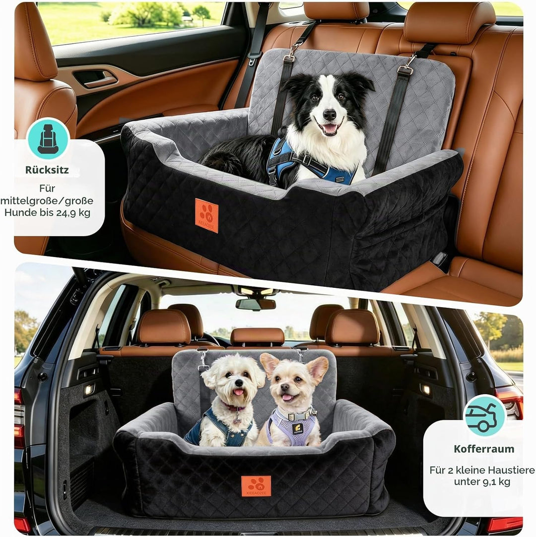 GL GLENSLAVE Hundesitz für Auto für grosse und mittlere Hunde bis 25 kg – Aus weichem Stoff, Autohun