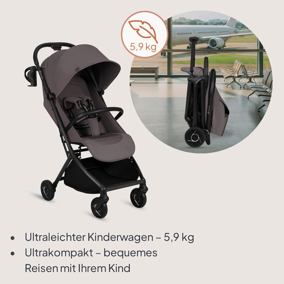 Lionelo Sia Reisebuggy ultraleicht &amp; ultrakompakt faltbar, 5,9 kg, bis 22 kg, 6 Monaten bis 4 Jahre,