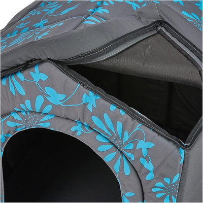 Dog or Cat Kennel / Bed R4 Blue Flowers Design