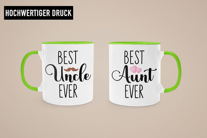 Trendation - Bester Onkel und Beste Tante Geschenk Set Tassen Geschenkidee für Tante und Onkel Gebur