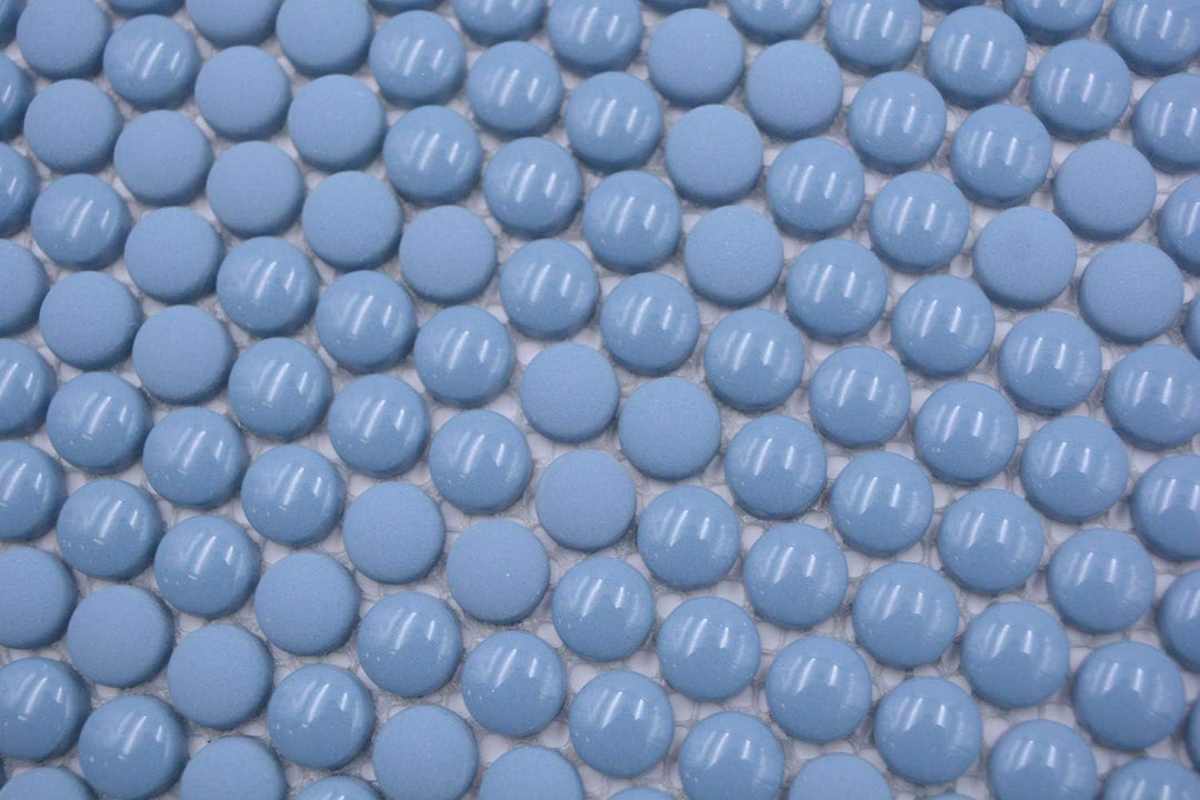 Glasmosaik Fliese Knopf Enamel mix blau glänzend/matt für WAND BAD WC KÜCHE FLIESENSPIEGEL THEKENVER