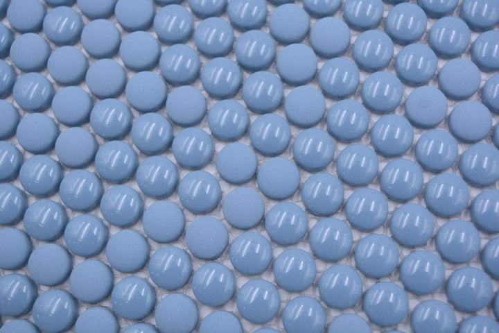 Glasmosaik Fliese Knopf Enamel mix blau glänzend/matt für WAND BAD WC KÜCHE FLIESENSPIEGEL THEKENVER
