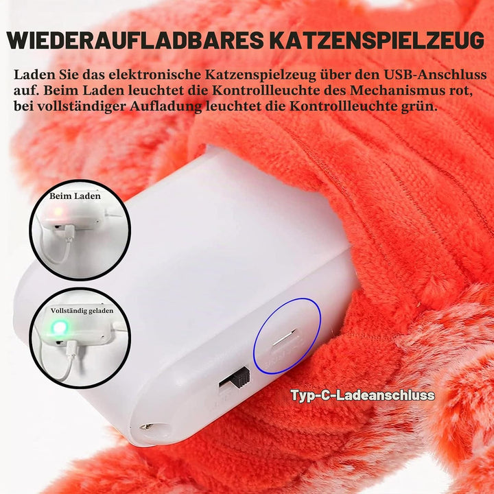 SLE Interaktive Beweglicher Hummer Spielzeug für Katzen, Bewegung aktiviert bewegende Katze Spielzeu