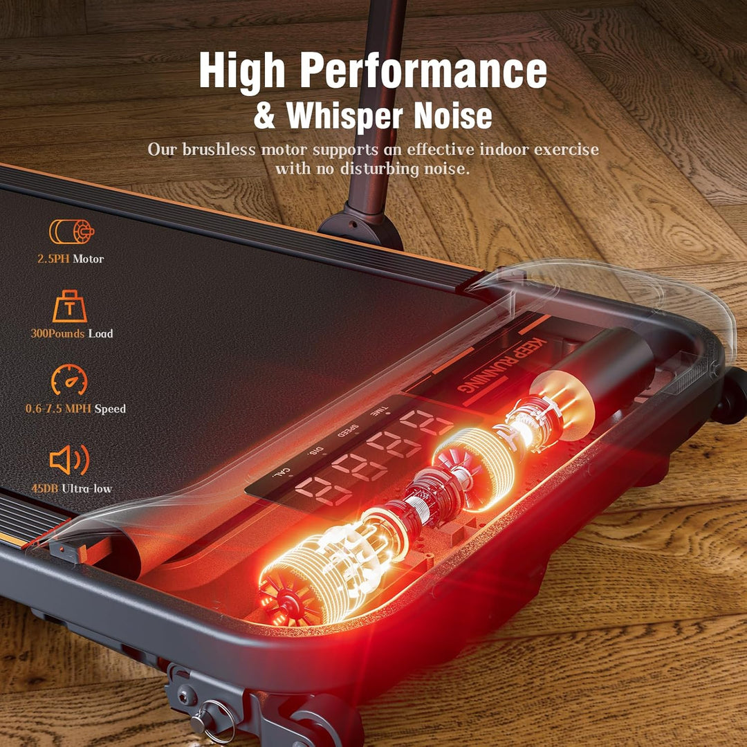 Laufband für Zuhause mit Neigung, Klappbares Elektrisches Laufband bis 12 km/h, 2.5HP Walking Machin