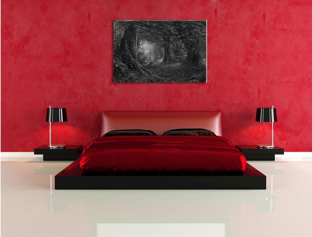 Pixxprint Dschungel im Regenwald / 100x70cm Leinwandbild bespannt auf Holzrahmen/Wandbild Kunstdruck