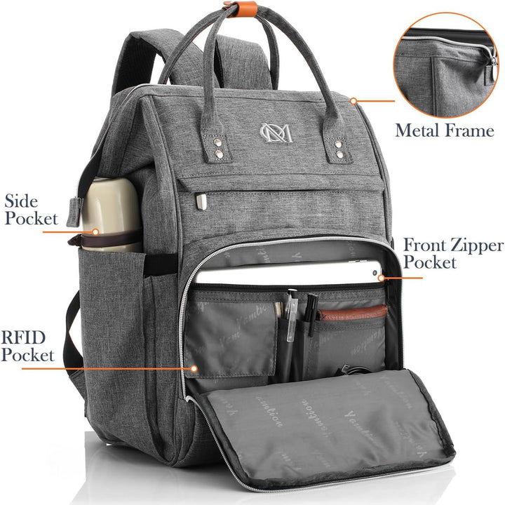RJEU Rucksack Schule Damen,Schulrucksack Frauen,Laptop Rucksack mit 12-16 Zoll Laptopfach für Mädche