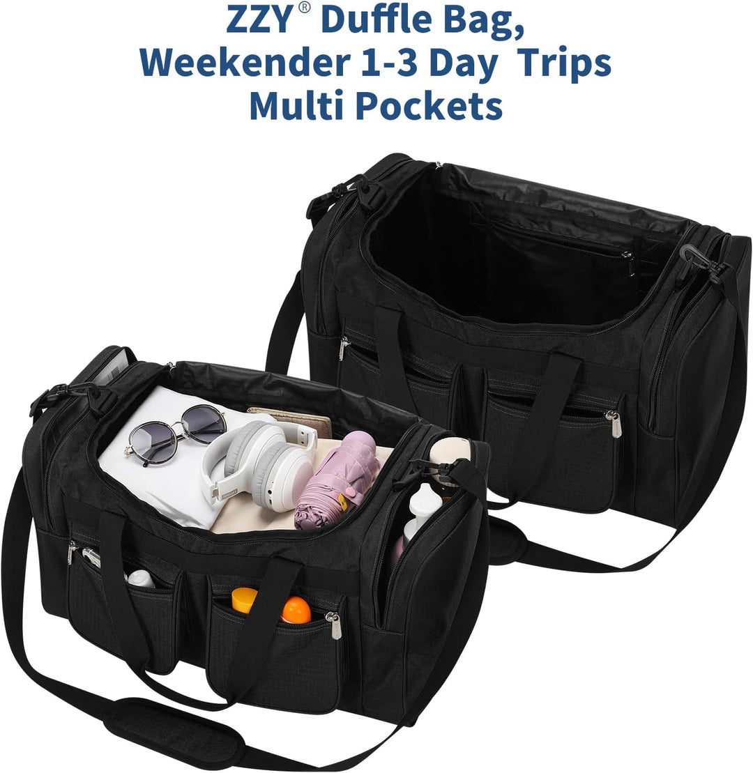 ZZY Sporttasche 40L für Herren mit 2 Seitentaschen & Wasserabweisend - Leichte Reisetasche für Sport