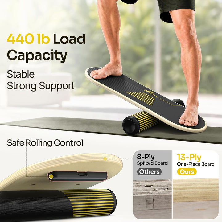 Sportneer Balance Board, 7 Modi Wackelbrett Indoorboard Skateboard Surf Balance Board mit verstellba
