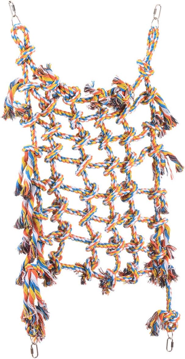 HappyBird | Papageienkletternetz XL - Kletternetz für Papageien buntes Netz aus Baumwolle