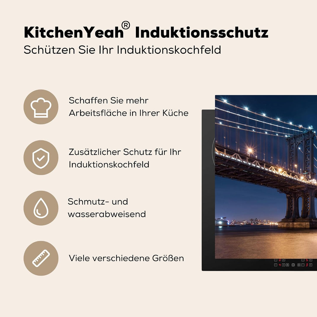 KitchenYeah© Herdabdeckplatte Einteilig Küche Herdabdeckung Induktionsfeld Ceranfeld Herdabdeckplatt