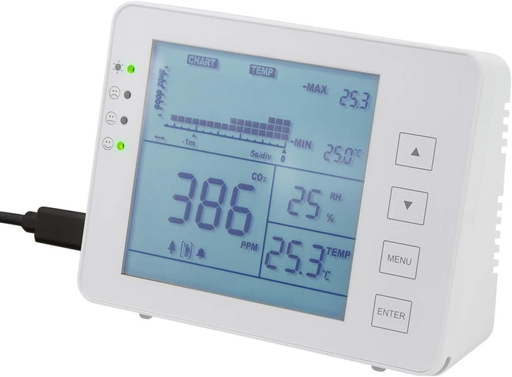 LogiLink SC0115 - CO2-Messgerät/Ampel (CO2-Konzentration 5000-ppm-Bereich) mit Ampel & Alarm für bes