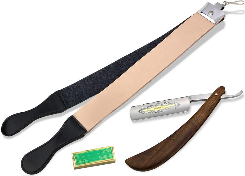 Rasiermesser-Set Goldätzung mit Paste aus Solingen