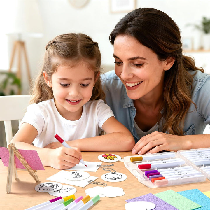 EXTSUD Magisches Puffy Paint, 68 Stücke 3D Schaum Textur Malset für Kinder Malset mit 30 Schaumstoff