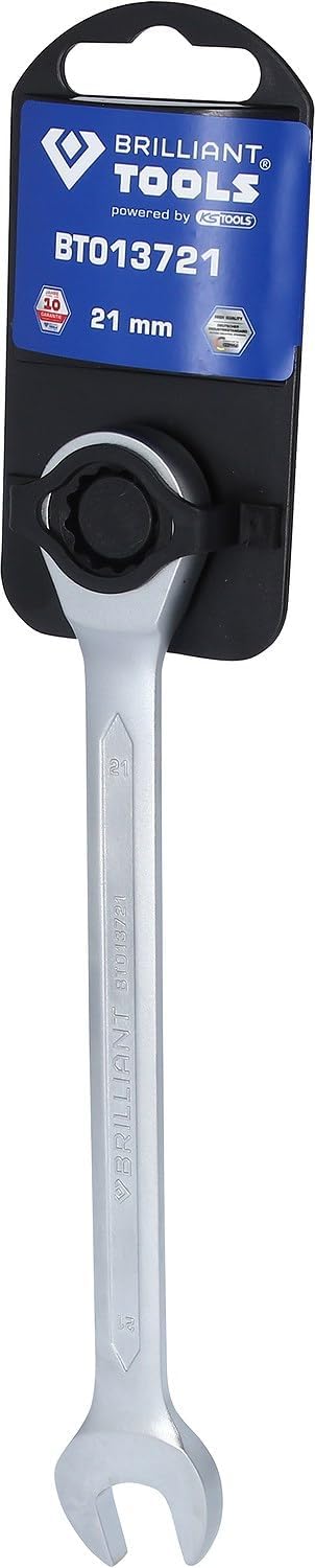 BRILLIANT TOOLS BT013721 Ratschenringschlüssel, 21 mm [Powered by KS TOOLS] 21 mm einzeln, 21 mm ein