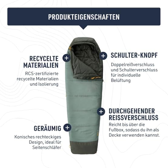 SEA TO SUMMIT - Boab Schlafsack aus Kunstfaser (–1 °C) - Rechteckig - Durchgehender Reissverschluss