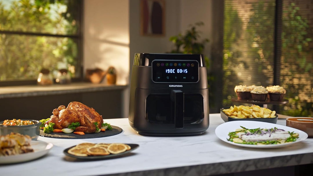 Grundig FRY 7320 Heissluftfritteuse, 7,6 l Kapazität, 1750 W, Touch-Display, grosses Sichtfenster, T
