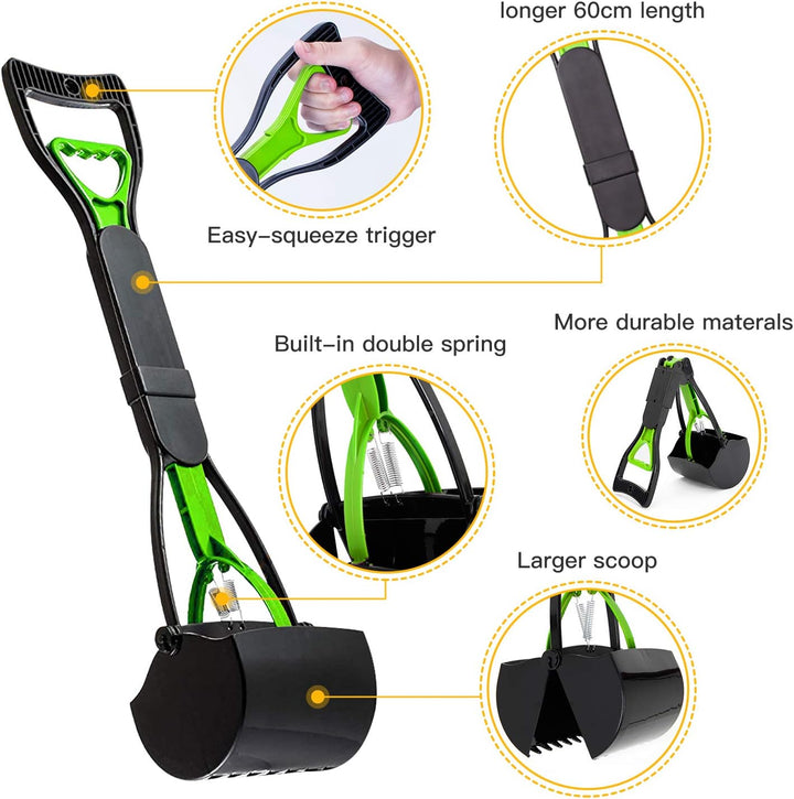 HyAdierTech Tragbare Hundekotgreifer, Kotgreifer Hunde, Yard Hund Pooper Scooper mit Abfallbeutel Sp