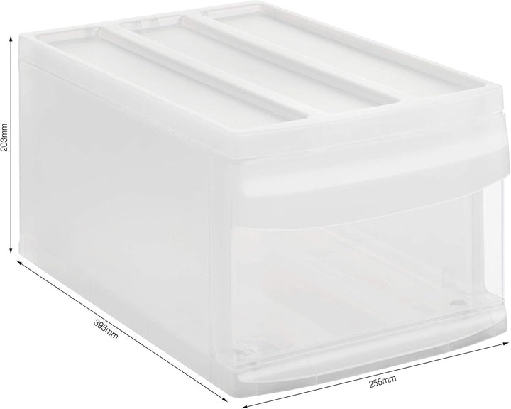 Rotho Systemix Schubladenbox 1 Schub, Kunststoff (PP) BPA-frei, transparent, M (39.5 x 25.5 x 20.3 c