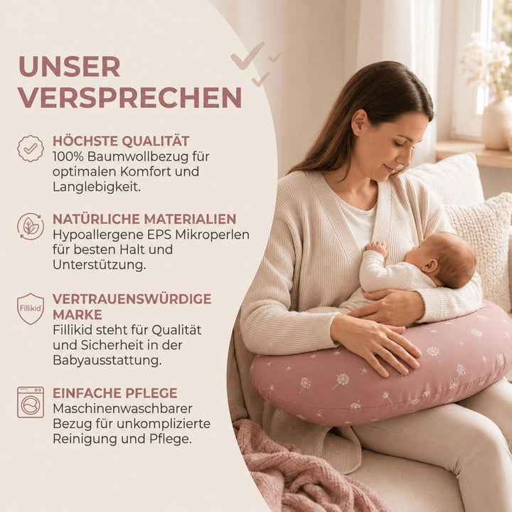 Fillikid Stillkissen EPS-Perlen 190 cm Exklusiv | XXL Stillkissen mit EPS Mikroperlen Länge 190 cm |