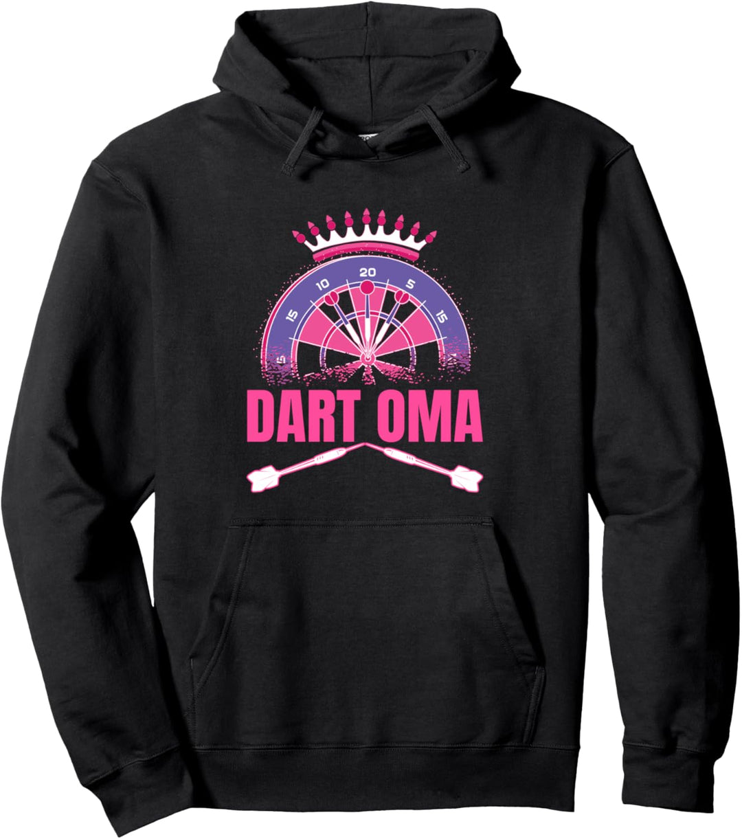 Dart Oma Dartscheibe Damen Frauen Dartspielerin Dartpfeil Pullover Hoodie