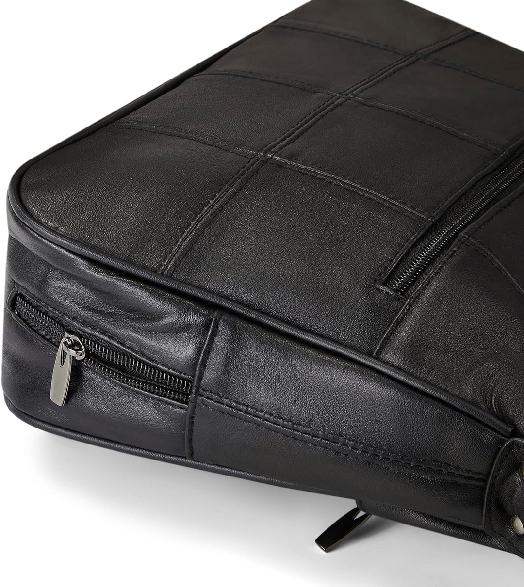 Woodland Leather Damen-Handtasche, Schwarz, echtes weiches Leder, Schwarz , Medium
