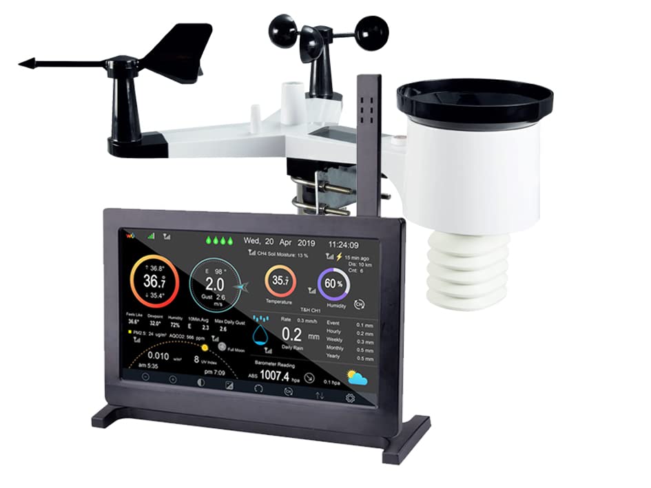 Froggit HP2000 Wi-Fi Internet Funkwetterstation (Y-Edition) mit 7 Zoll Vollfarb-Display