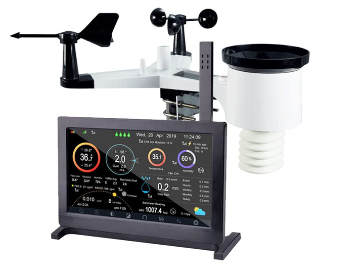 Froggit HP2000 Wi-Fi Internet Funkwetterstation (Y-Edition) mit 7 Zoll Vollfarb-Display