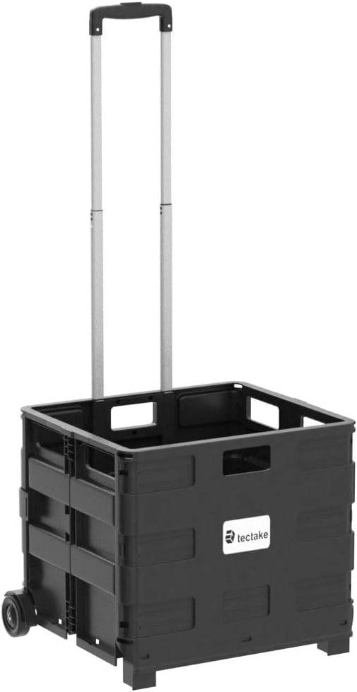 TecTake Einkaufswagen bis 35 kg Einkaufstrolley klappbar | Totalmasse: 45 x 37,5 x 45 - 97 cm | ABS