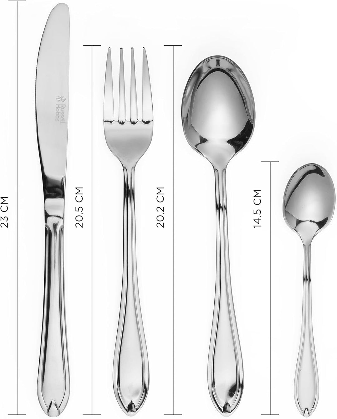 Russell Hobbs RH02224EU7 Marseille Besteckset 6 Personen, 24 teilig Besteck inkl Messer, Gabel, Dess