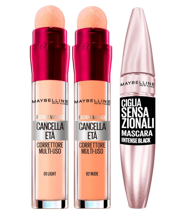 2x Maybelline New York Age-Erasing Liquid Concealer mit Gogli Berries Farben 02 Nude und 01 Light +