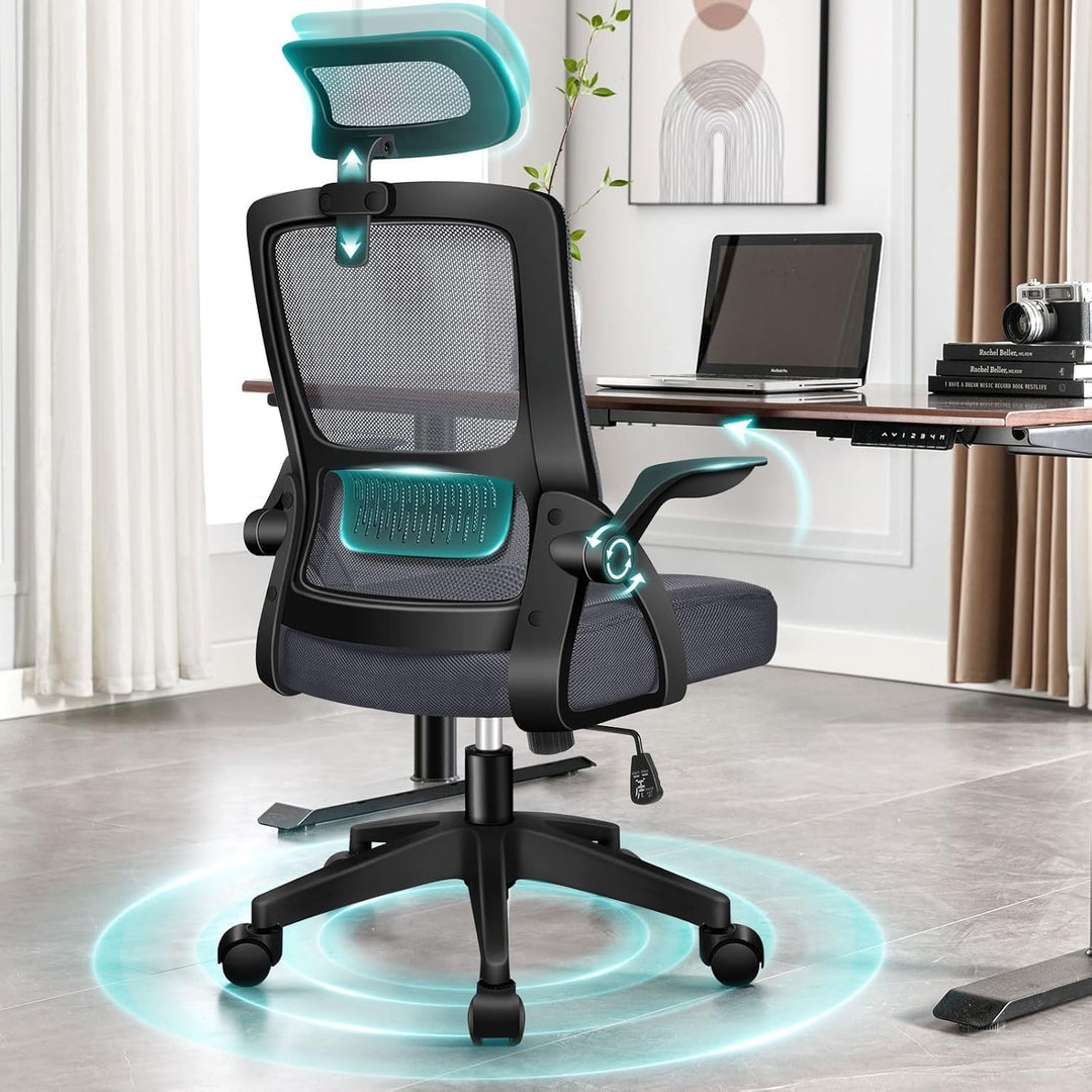 ALFORDSON Ergonomischer Büro-Schreibtischstuhl, Computerstuhl mit dynamischer Lordosenstütze, neigba