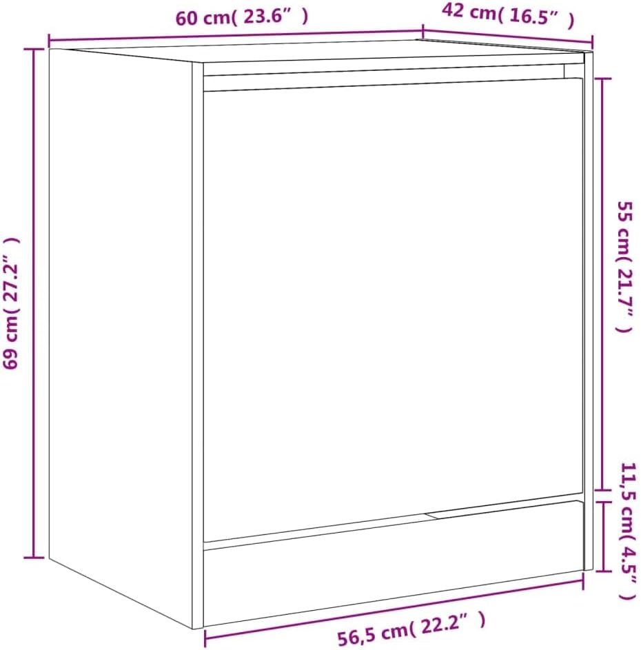 vidaXL Schuhschrank Räuchereiche 60x42x69 cm Holzwerkstoff 60 x 42 x 69 cm Räuchereiche, 60 x 42 x 6