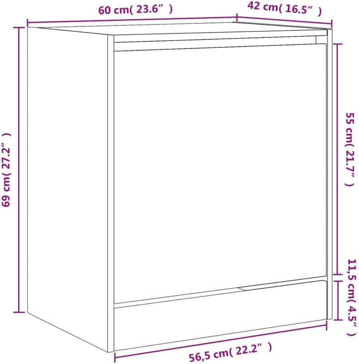 vidaXL Schuhschrank Räuchereiche 60x42x69 cm Holzwerkstoff 60 x 42 x 69 cm Räuchereiche, 60 x 42 x 6