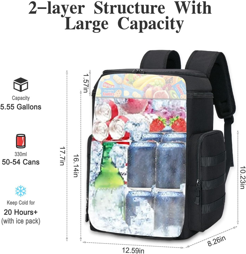 Kühlrucksack kühltasche Rucksack 30L Picknicktasche - zweistöckige wasserdicht auslaufsicher Kühltas